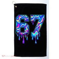 Trippy Swirl Six Seven Drip 6-7 Meme 67 Slang Golf Towel thumb 0