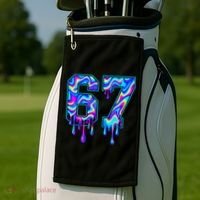 Trippy Swirl Six Seven Drip 6-7 Meme 67 Slang Golf Towel thumb 2