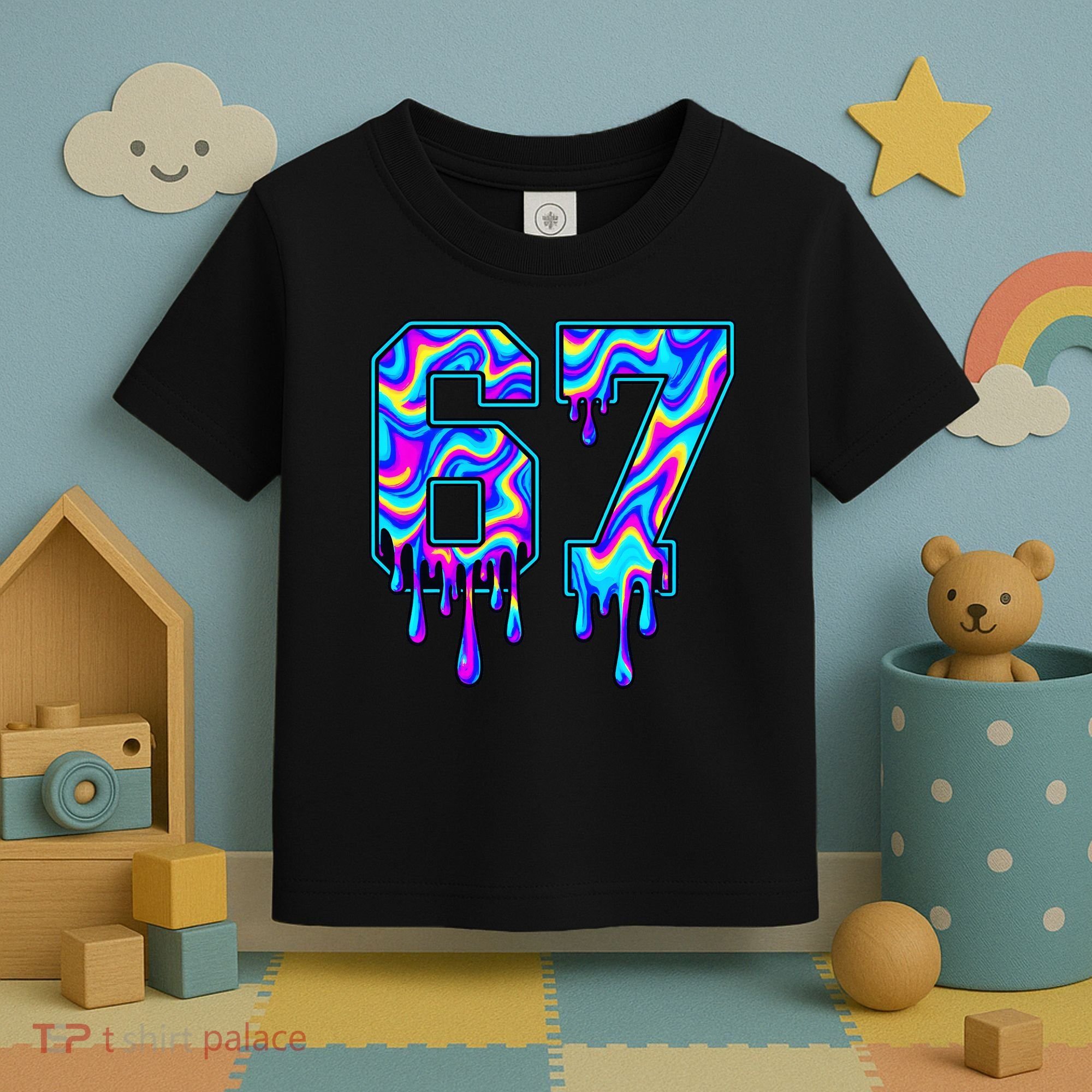 Trippy Swirl Six Seven Drip 6-7 Meme 67 Slang Toddler T-Shirt