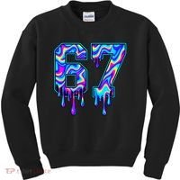 Trippy Swirl Six Seven Drip 6-7 Meme 67 Slang Kids Sweatshirt thumb 0
