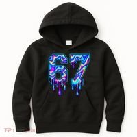 Trippy Swirl Six Seven Drip 6-7 Meme 67 Slang Kids Hoodie thumb 0
