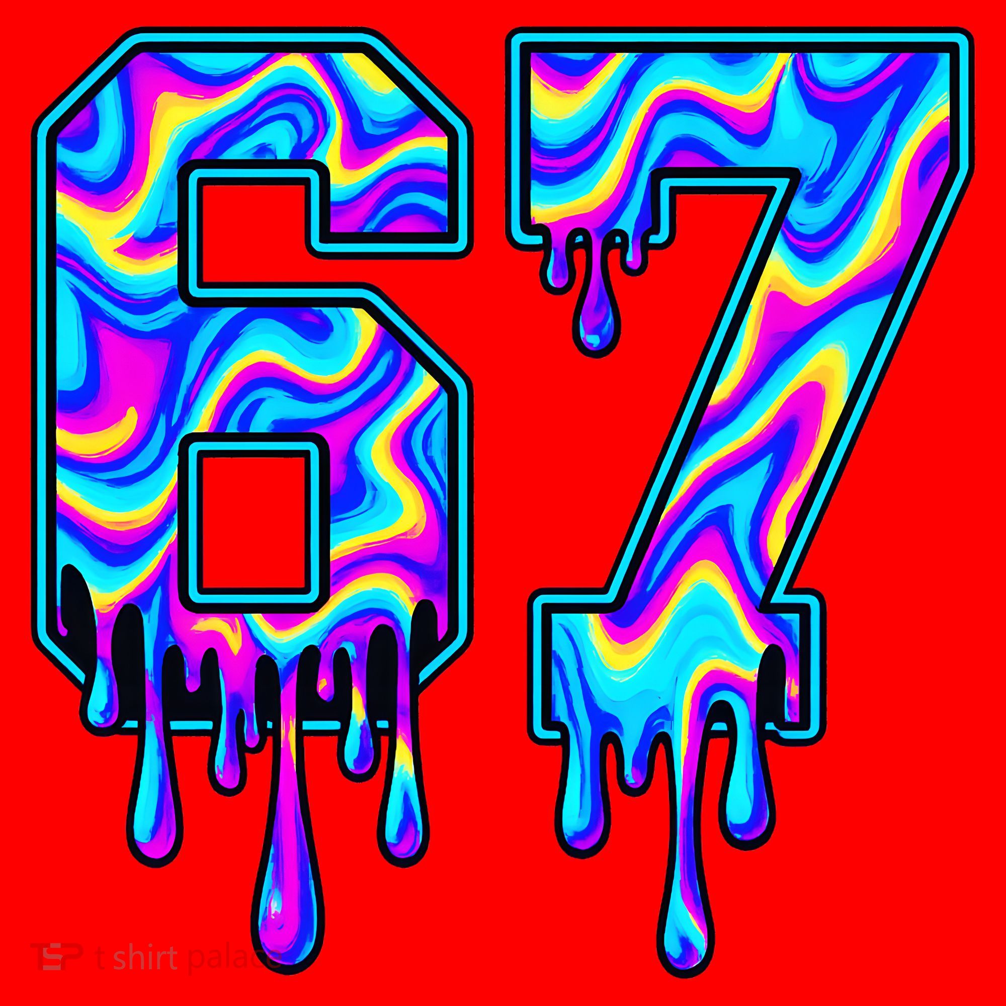 Trippy Swirl Six Seven Drip 6-7 Meme 67 Slang Santa Hat
