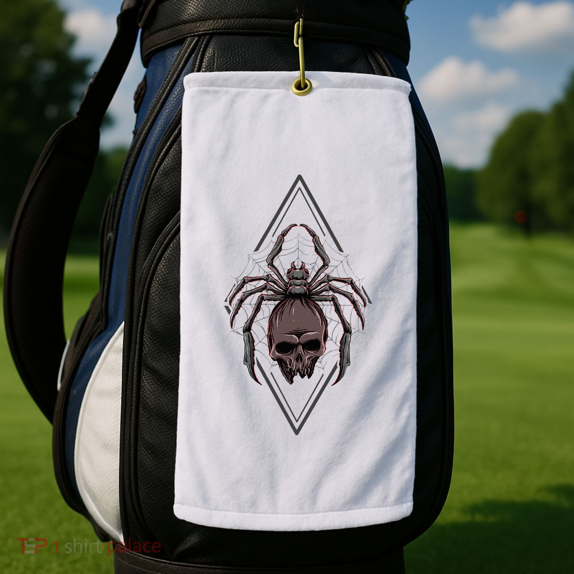 Tarantula Skull Spider Golf Towel
