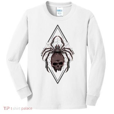 Tarantula Skull Spider Kids Long Sleeve Shirt