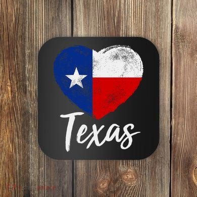 Texas Strong State Flag Heart Coaster
