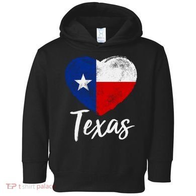 Texas Strong State Flag Heart Toddler Hoodie