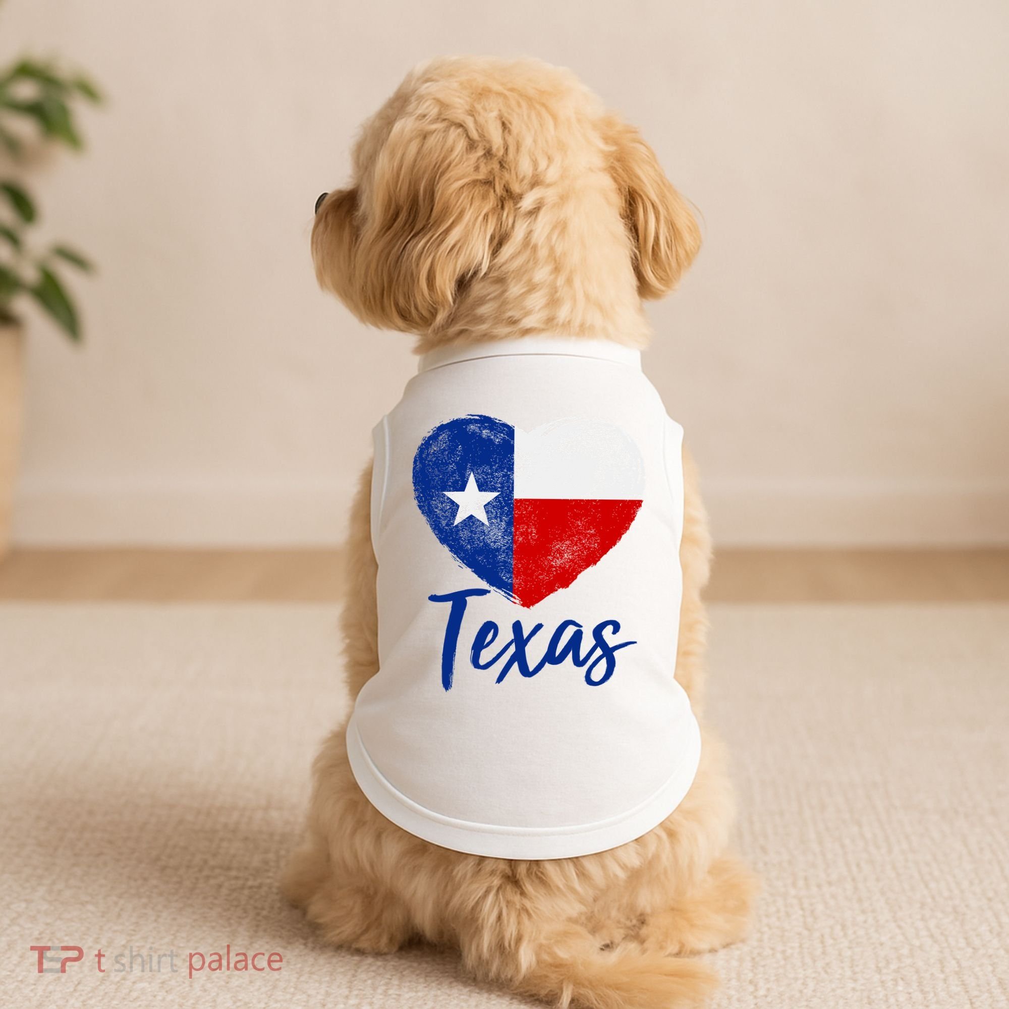 Texas Strong State Flag Heart Doggie Tank