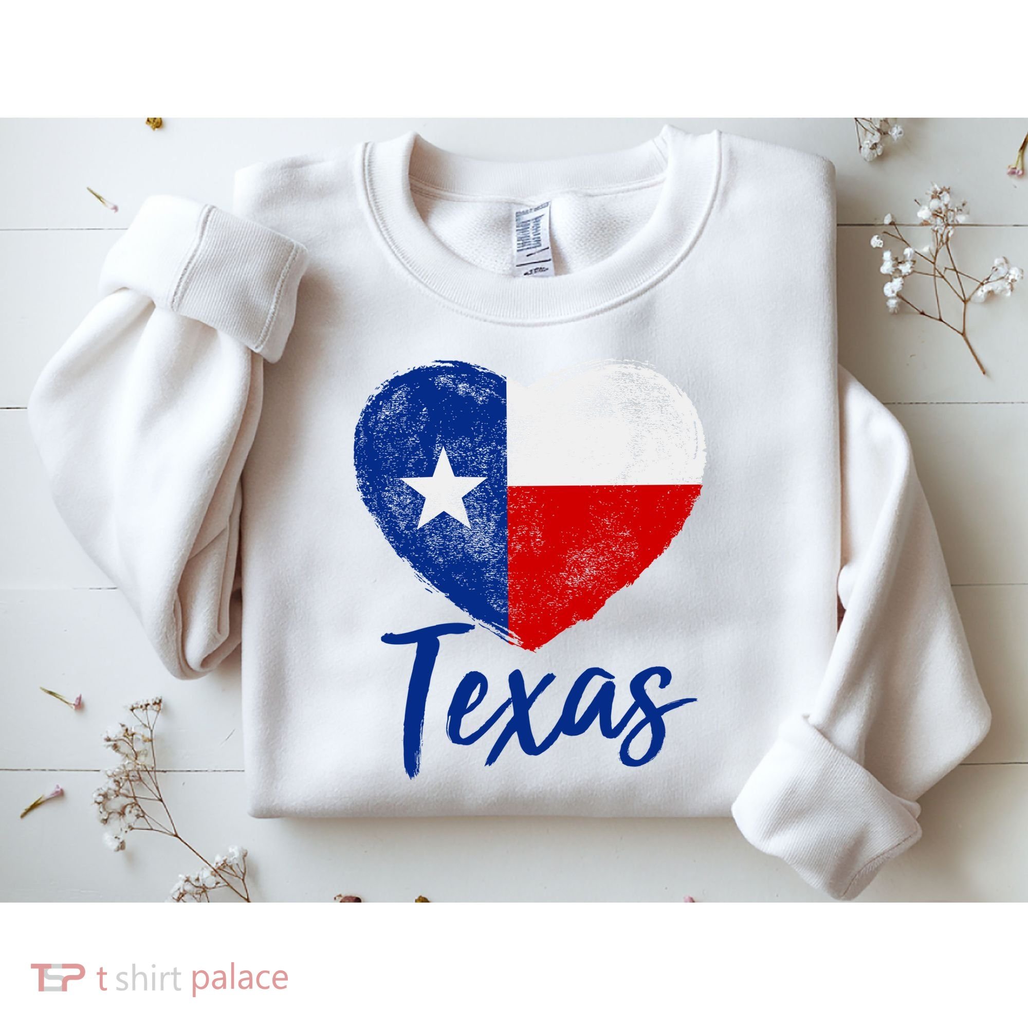 Texas Strong State Flag Heart Sweatshirt