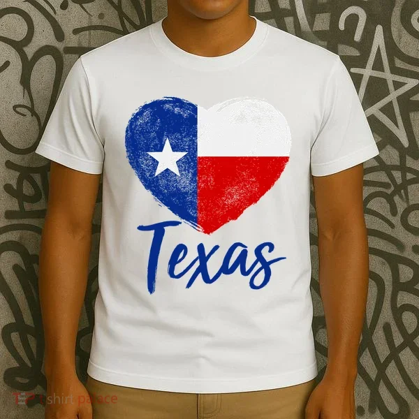 Texas Strong State Flag Heart T-Shirt