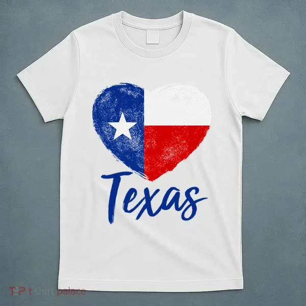 Texas Strong State Flag Heart T-Shirt