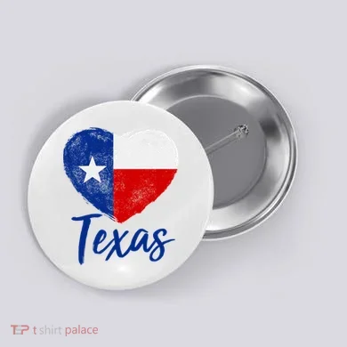 Texas Strong State Flag Heart Button