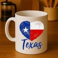 Texas Strong State Flag Heart Coffee Mug thumb 4