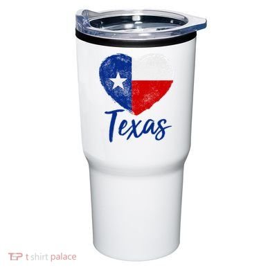 Texas Strong State Flag Heart Tumbler