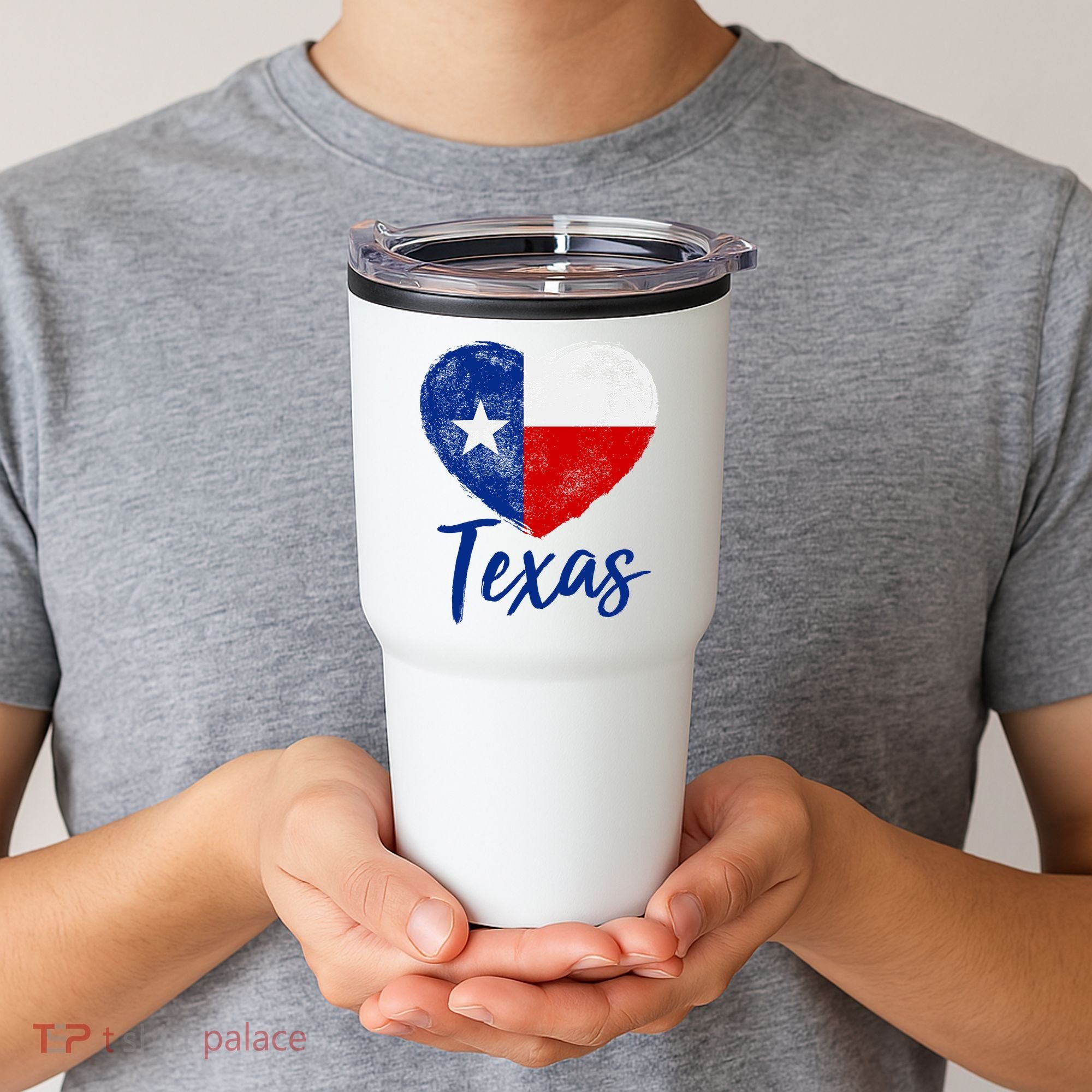 Texas Strong State Flag Heart Tumbler