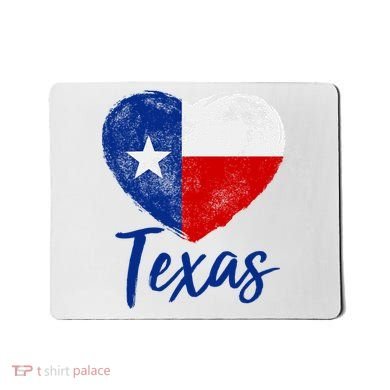 Texas Strong State Flag Heart Mousepad