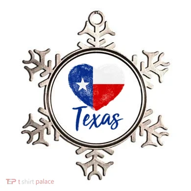 Texas Strong State Flag Heart Ornament