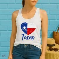 Texas Strong State Flag Heart Women's Tank Top thumb 2