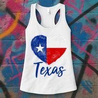 Texas Strong State Flag Heart Women's Tank Top thumb 3