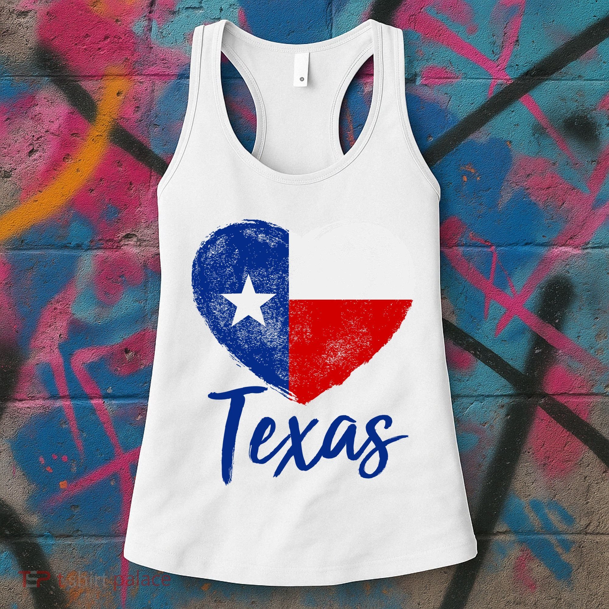 Texas Strong State Flag Heart Women's Tank Top