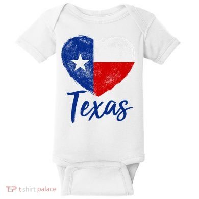 Texas Strong State Flag Heart Baby Bodysuit