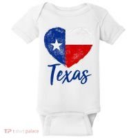 Texas Strong State Flag Heart Baby Bodysuit thumb 0