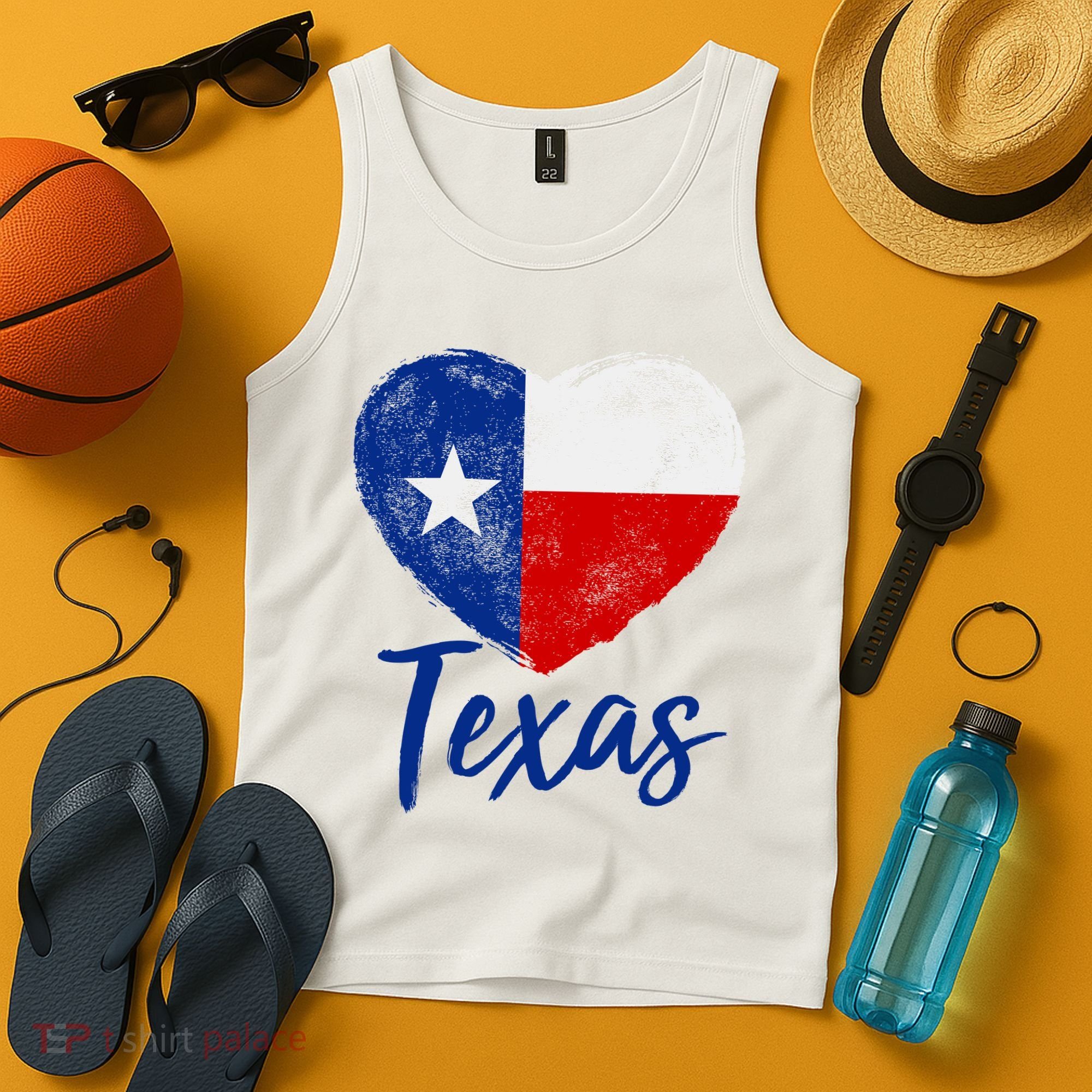 Texas Strong State Flag Heart Tank Top
