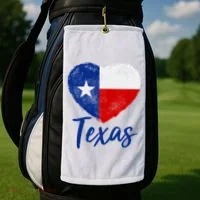 Texas Strong State Flag Heart Golf Towel thumb 2