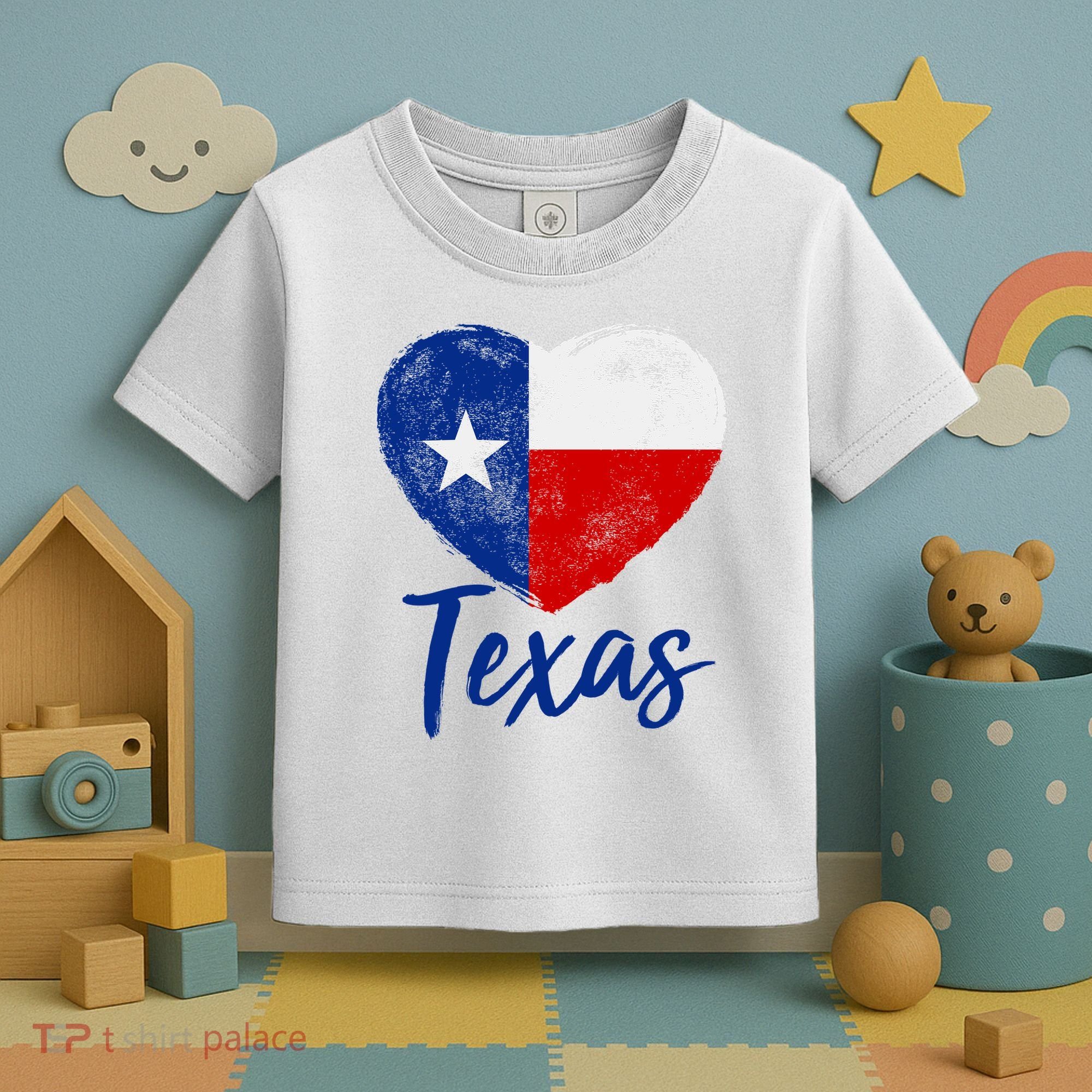 Texas Strong State Flag Heart Toddler T-Shirt