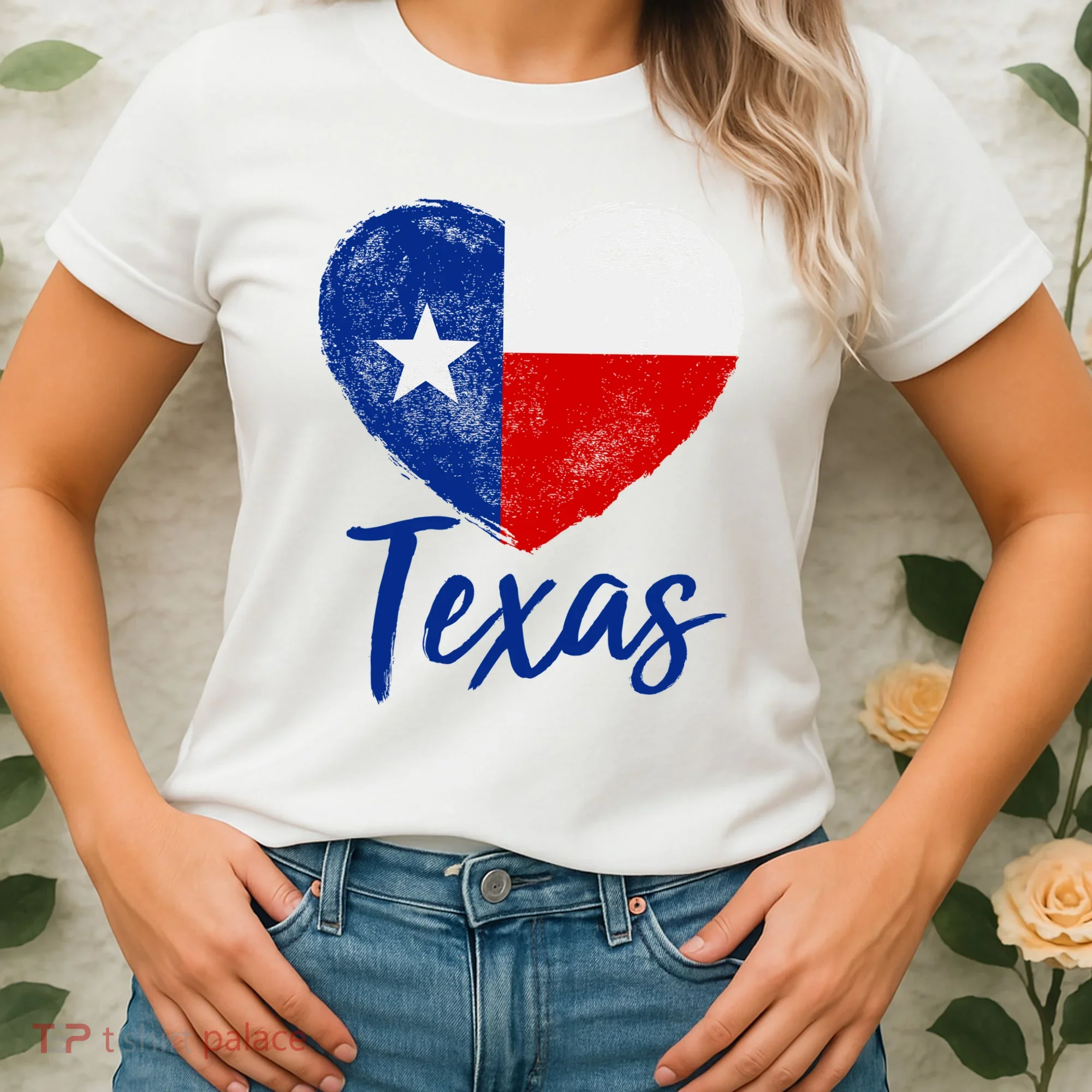 Texas Strong State Flag Heart Women's T-Shirt