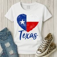 Texas Strong State Flag Heart Women's T-Shirt thumb 3
