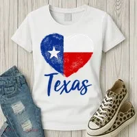 Texas Strong State Flag Heart Women's T-Shirt thumb 3