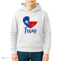 Texas Strong State Flag Heart Kids Hoodie thumb 4