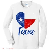 Texas Strong State Flag Heart Kids Long Sleeve Shirt thumb 0