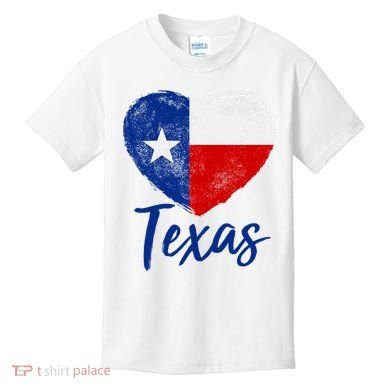 Texas Strong State Flag Heart Kids T-Shirt