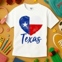 Texas Strong State Flag Heart Kids T-Shirt thumb 3