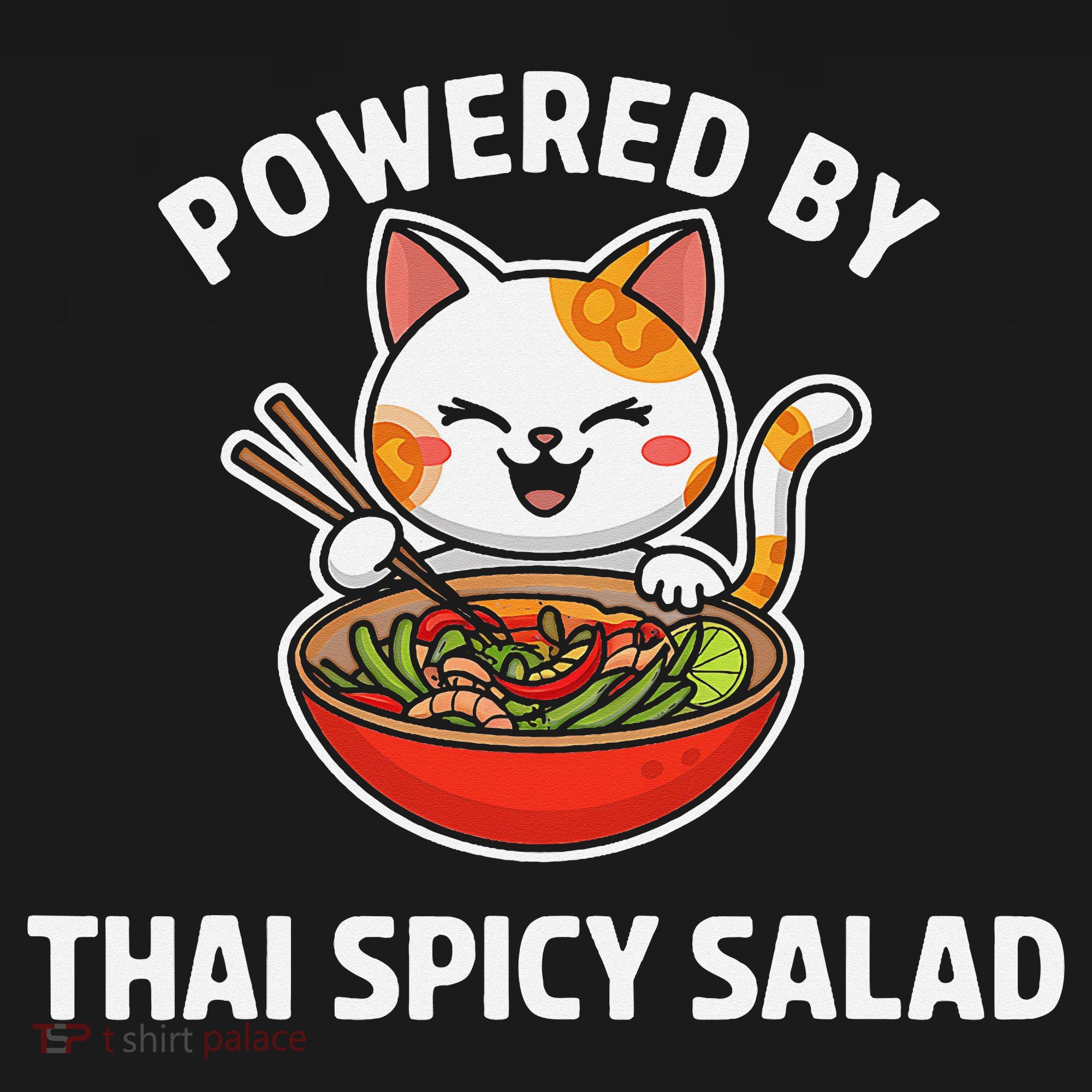 Thai Spicy Salad Foodie Cat Lover Kawaii Anime Graphic Women's Hoodie