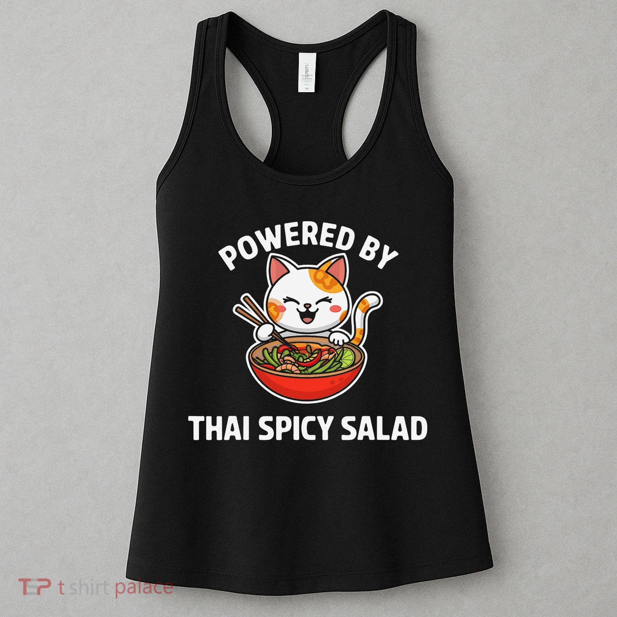 Thai Spicy Salad Foodie Cat Lover Kawaii Anime Graphic Women's Tank Top