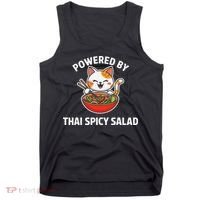 Thai Spicy Salad Foodie Cat Lover Kawaii Anime Graphic Tank Top thumb 0