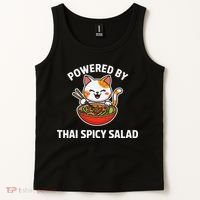 Thai Spicy Salad Foodie Cat Lover Kawaii Anime Graphic Tank Top thumb 2