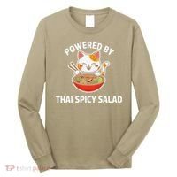 Thai Spicy Salad Foodie Cat Lover Kawaii Anime Graphic Long Sleeve Shirt thumb 0