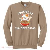 Thai Spicy Salad Foodie Cat Lover Kawaii Anime Graphic Sweatshirt thumb 0