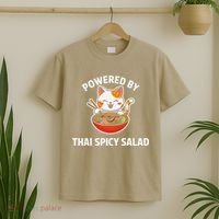 Thai Spicy Salad Foodie Cat Lover Kawaii Anime Graphic T-Shirt thumb 2
