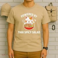 Thai Spicy Salad Foodie Cat Lover Kawaii Anime Graphic T-Shirt thumb 6