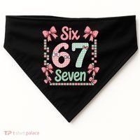 Trendy Six Seven 67 Meme 6-7 Cute Funny USA-Made Doggie Bandana thumb 0