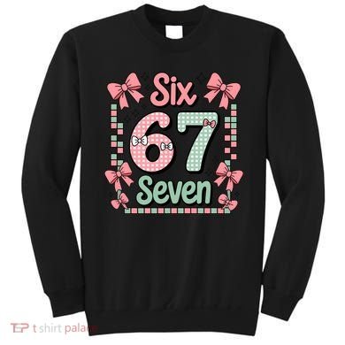 Trendy Six Seven 67 Meme 6-7 Cute Funny Sweatshirt