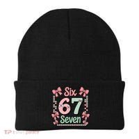 Trendy Six Seven 67 Meme 6-7 Cute Funny Beanie thumb 0