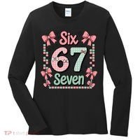 Trendy Six Seven 67 Meme 6-7 Cute Funny Women's Long Sleeve Shirt thumb 0