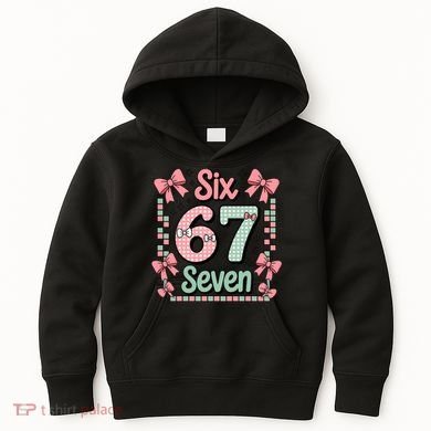 Trendy Six Seven 67 Meme 6-7 Cute Funny Kids Hoodie