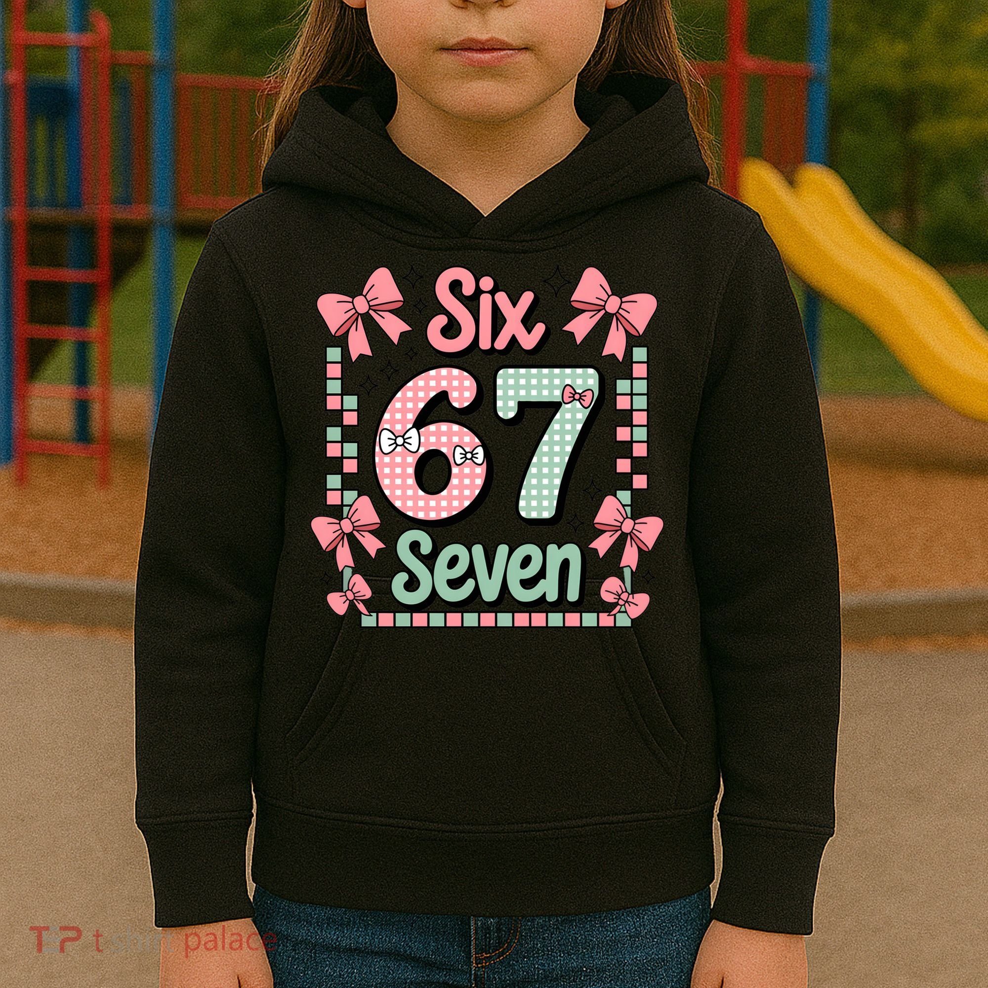 Trendy Six Seven 67 Meme 6-7 Cute Funny Kids Hoodie
