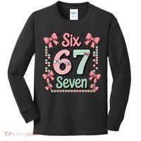 Trendy Six Seven 67 Meme 6-7 Cute Funny Kids Long Sleeve Shirt thumb 0